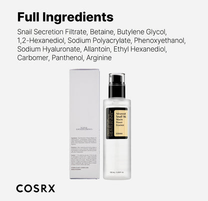 COSRX Snail Mucin 96% Power Face Serum 3.38 fl oz 100ml, Hydrating Serum for Face, Self Care, Glow Skin under Makeup, Korean Skin Care, Korean Beauty. - One4AllEssentials 